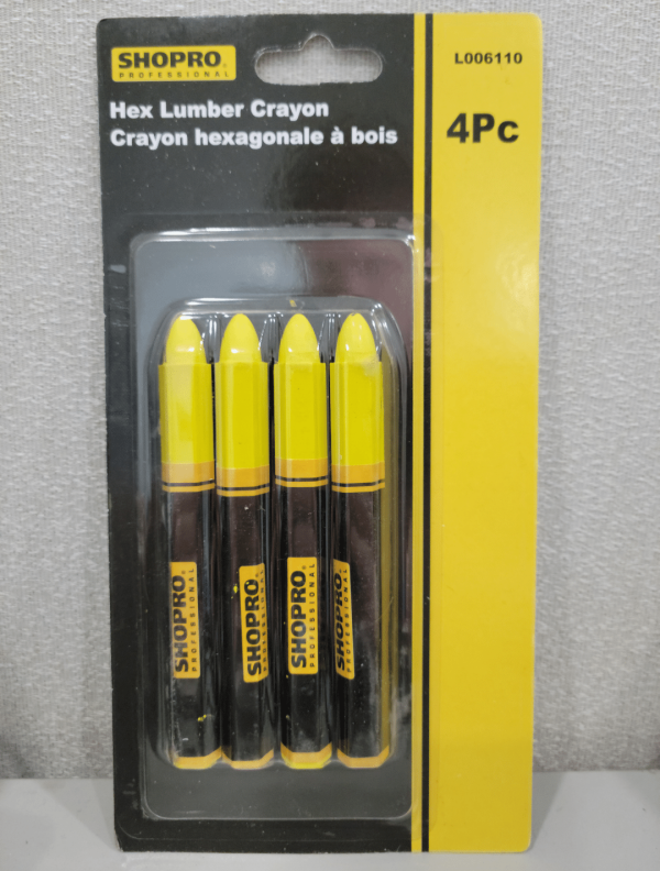 4 PC Hex Lumber Crayon-Yellow