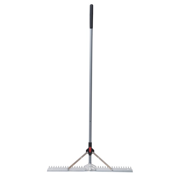Landscaping rake with foldable head
