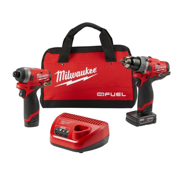 M12 FUEL 12V Lithium-Ion Brushless Cordless Surge Impact & Drill Combo Kit (2-Tool) w/ 2 Batteries 2598-22